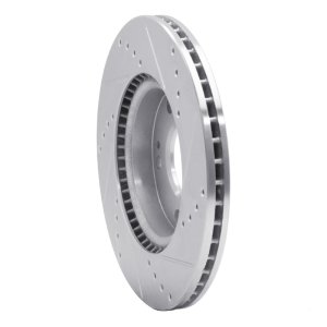 Hyundai Ioniq Brake Rotor (1) - Front Left - R1 Concepts - Drilled & Slotted - Silver - `17-`22